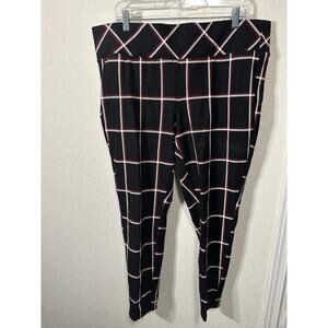 Torrid Sz 2 2X Pixie Skinny Studio Luxe Ponte High Rise Pant Red Black Plaid